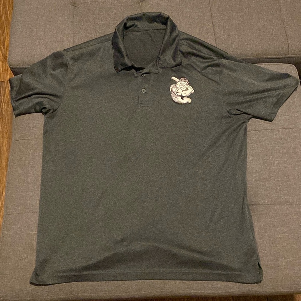 Winnipeg Goldeyes Baseball Grey Polo / Golf Shirt Mens Large Angry Fish Manitoba